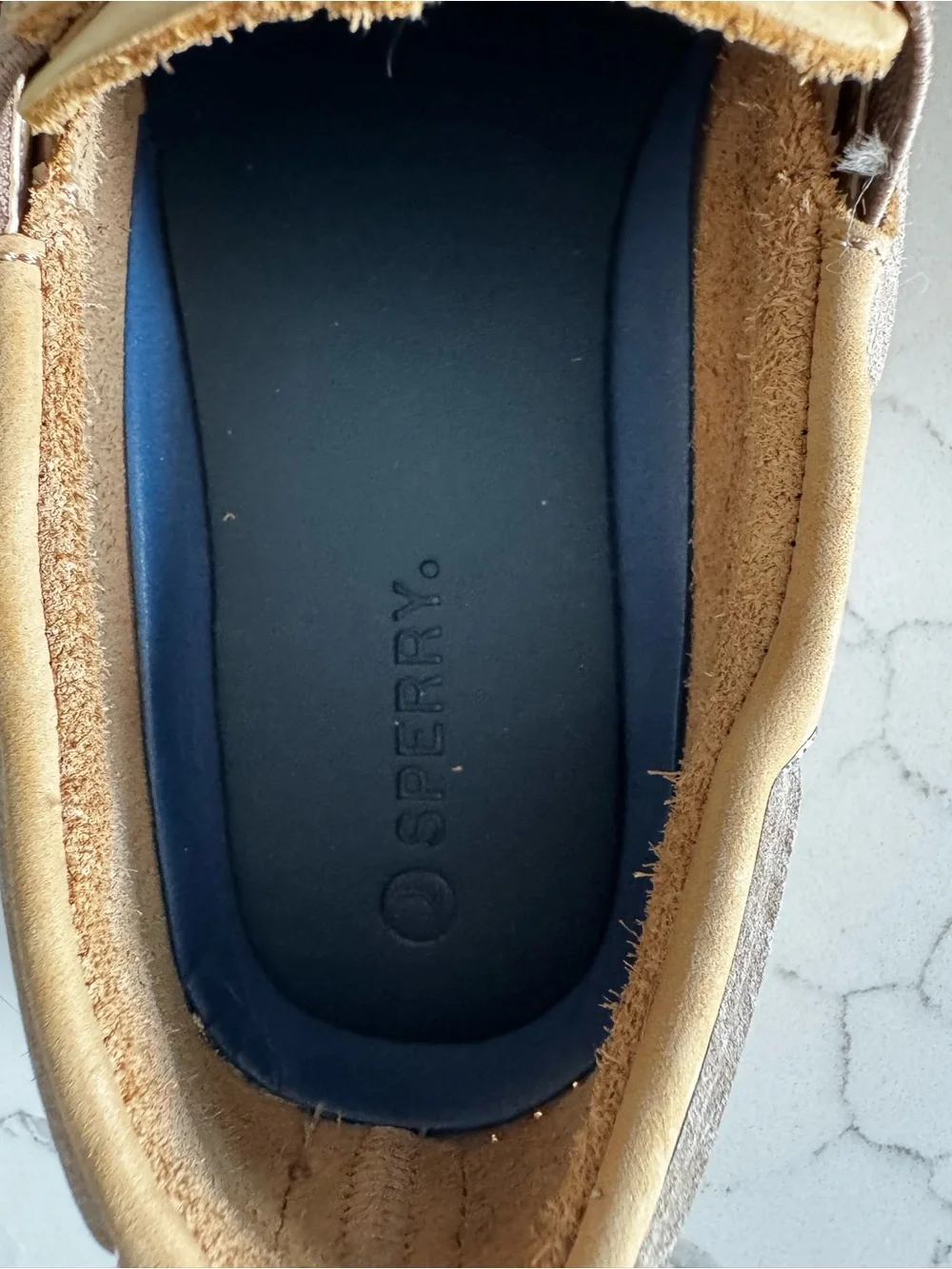 Sperry Boys/Men’s Light Brown Leather Boat Shoes with Dark Brown Laces